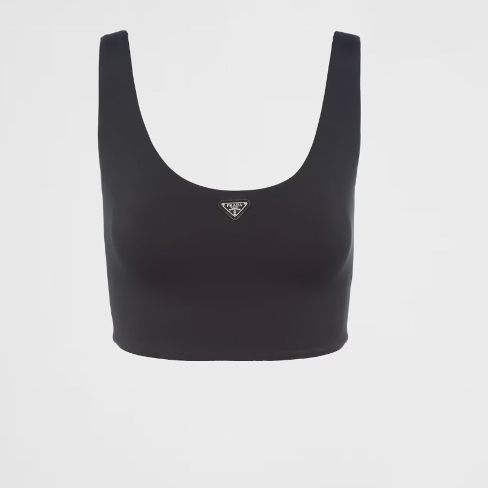 Prada Black Stretch Jersey Top